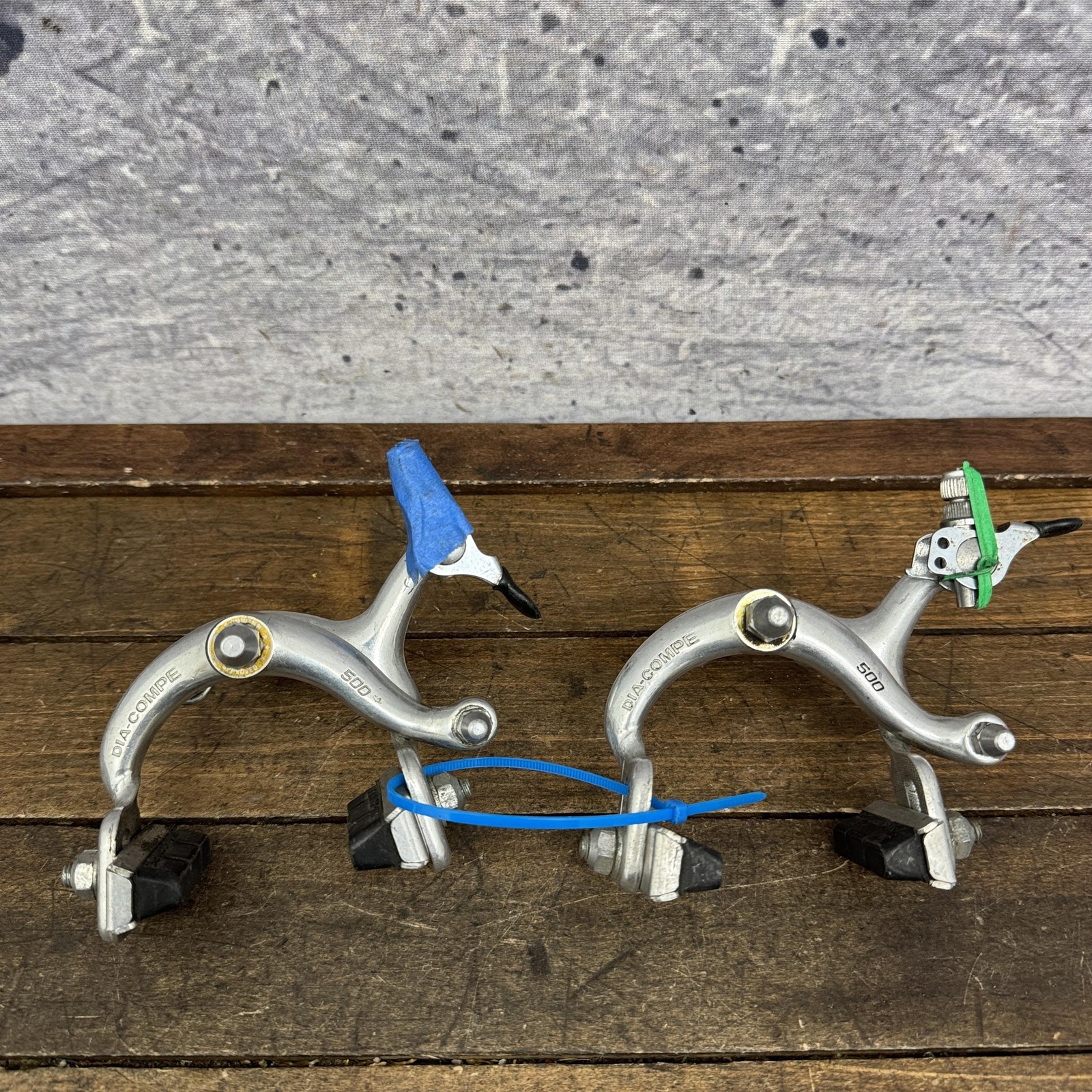Vintage Dia-Compe 500 Center Pull Caliper Brakes Set QR Silver F/R Touring Bike