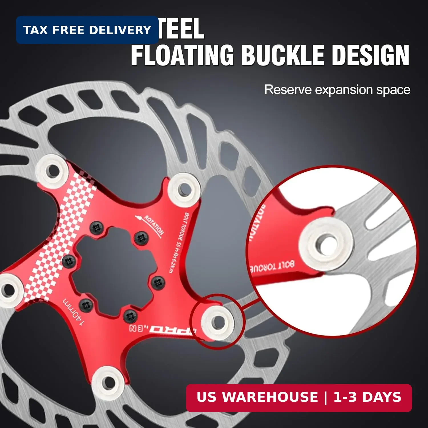 BUCKLOS IIIPRO 140mm 160mm 180mm 203mm Floating Bike Disc Brake Rotor with 6 Bol