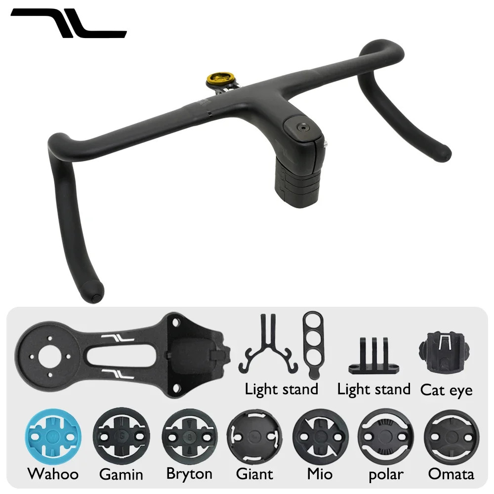 -7 Degree Carbon Integrated Road Bike Cockpit Full Internal Routing 28.6mm Clamp