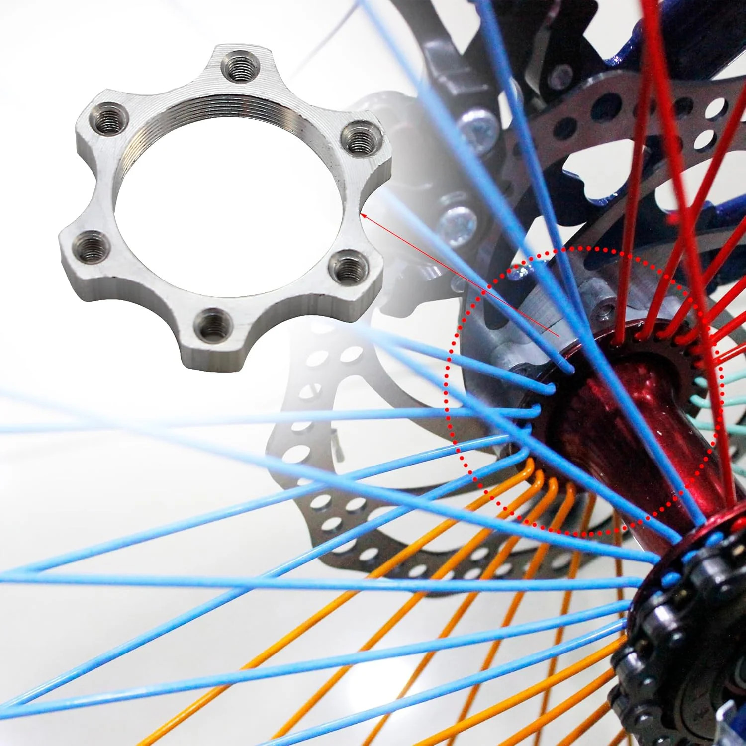 2 Pcs Bike Bicycle Freewheel Threaded Hubs Disk Disc Brake Rotor Aluminium Alloy