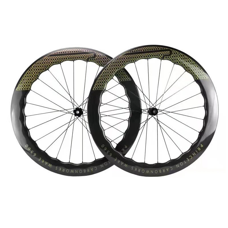 700C Road Bike Wave Rim Carbon Fibre Bicycle Disc Brake Wheels Clincher Tubeless
