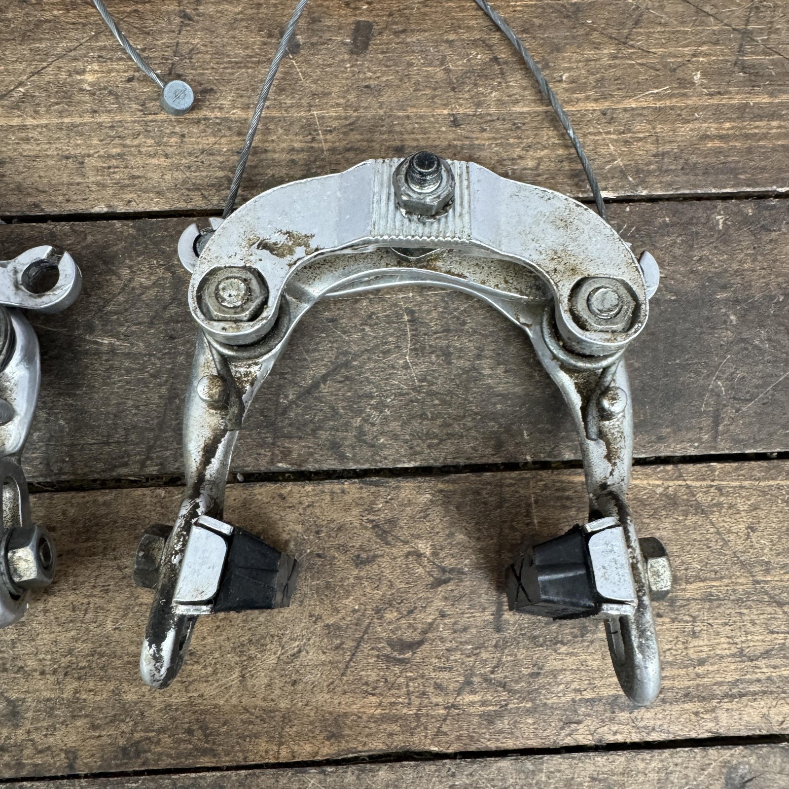 Vintage Weinmann Vainqueur 750 610 Silver Center Pull Caliper Brakes Black Logo
