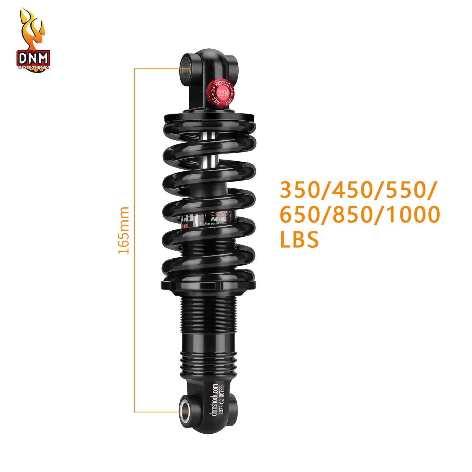 DNM DV22AR Mountain Bike Biycle Coil Spring Rear Shock 165/190/200mm 650/750LBS
