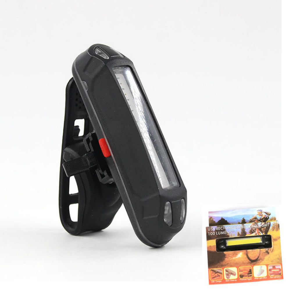 Plastic Bicycle Taillight USB Rechargeable 45g with Red and White Light Modes