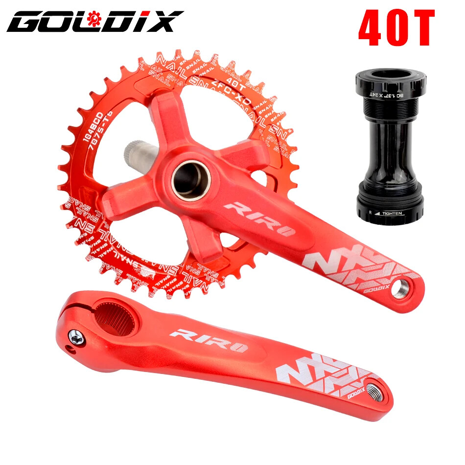 MTB Bike Crankset Hollow Integrated Crank 104BCD 32 34 36 38 40 42T Crankset BB