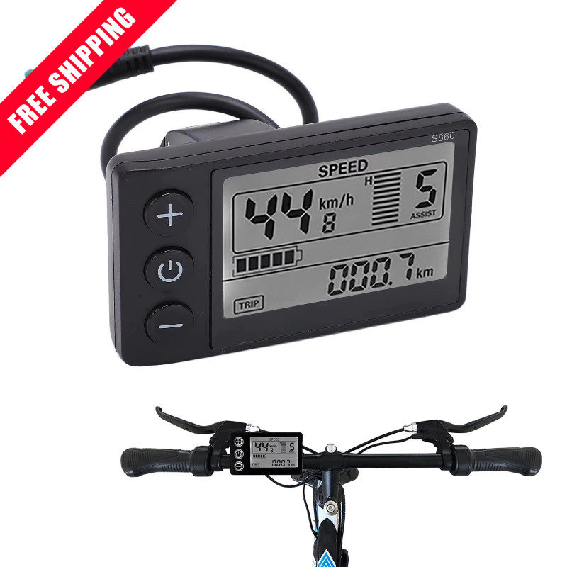 For E-bike Lcd Display 24V/36V/48V Mini E-Bicycle Electric Bike Speed Meter 2024