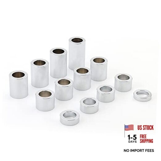 13 Pcs Wheel Axle Spacer Kit 3/4″ (0.75) ID 1-1/8″ I.D.3/4″-O.D.1-1/8″ Chrome