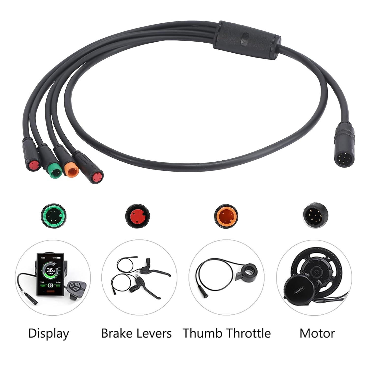 1T4 Harness Cable for BAFANG Mid Drive Motor BBS02 BBSHD & Hub Motor G062 G063,