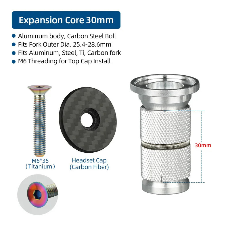 Bicycle Compression Plug Steerer Headset Expansion Bolts Insert Bowl Top Cap Mou