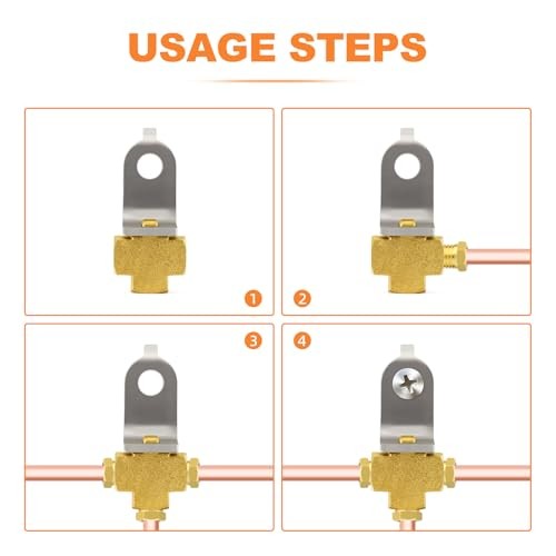 3 Way Brake Line Tee,Brass Brake Line Fittings for 3/8″-24 Threads 3/16″ 5Pcs