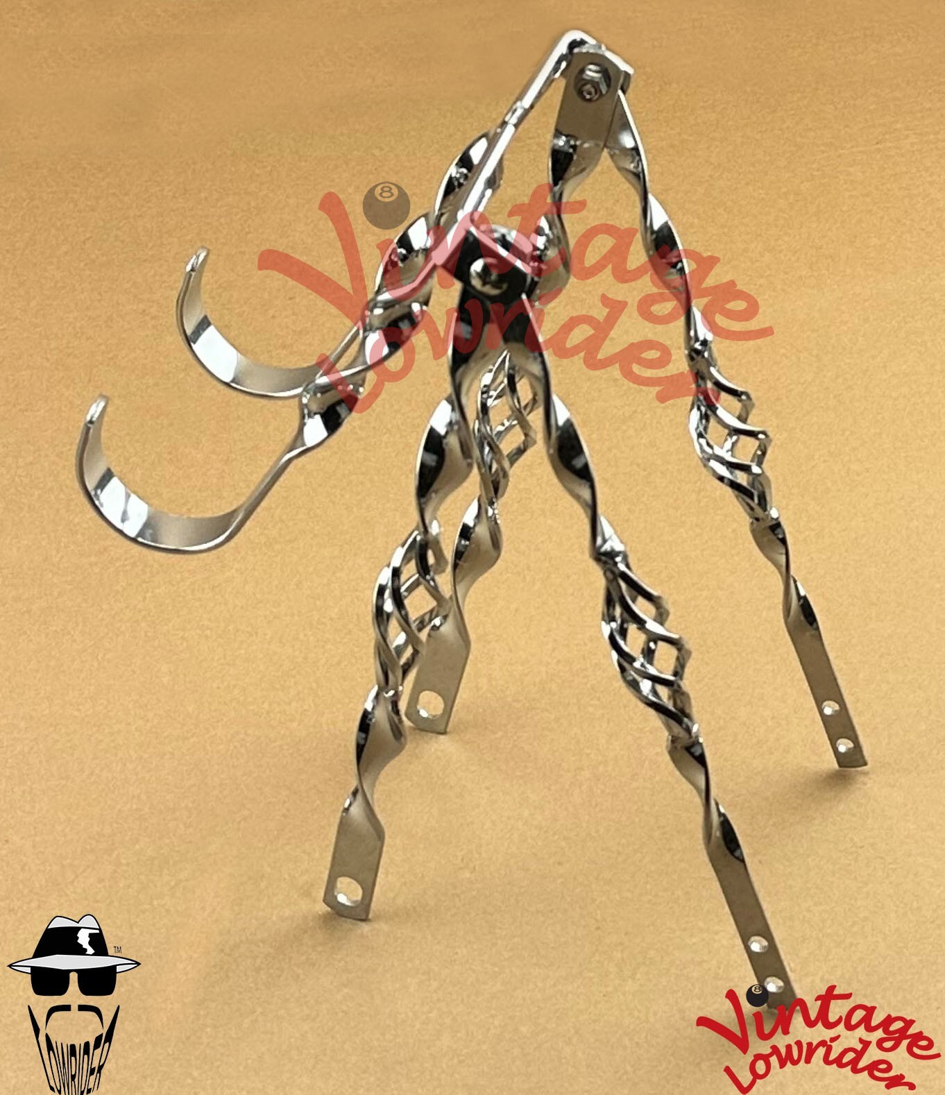 VINTAGE LOWRIDER CAGE FLAT TWISTED CHROME CONTINENTAL SPARE KIT 20″ BICYCLES.