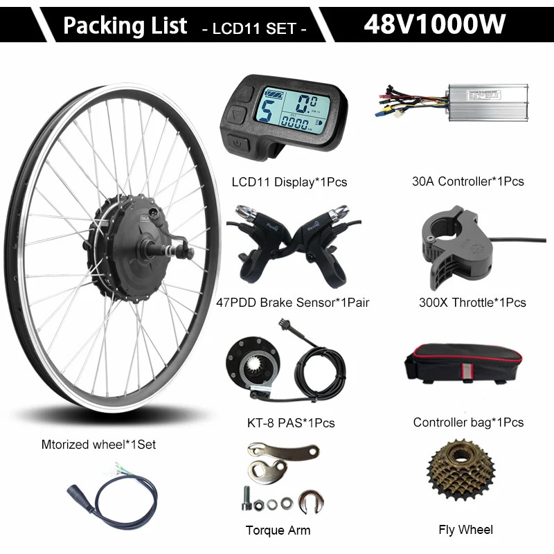 48V 1000W Mountain E-Bike Rear Rotate Wheel Hub Motor Rear Dropout 135mm