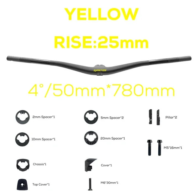 SYNCROS Integrated MTB Handlebar For Sparks Frame 4/5 degree Rise 15mm/25mm Rise