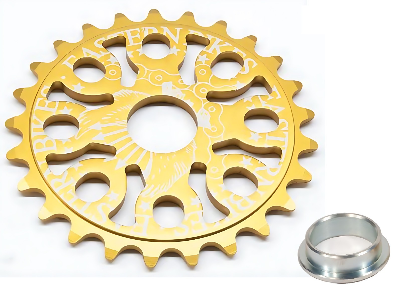 Eastern Bikes Medusa 25T BMX Sprocket Gold 7075 Alloy 2.1 oz Adapter Included