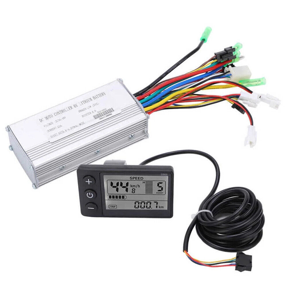 36-48V Brushless 15A Controller LCD-S866 Display Panel Kit for E-Bike Scooter