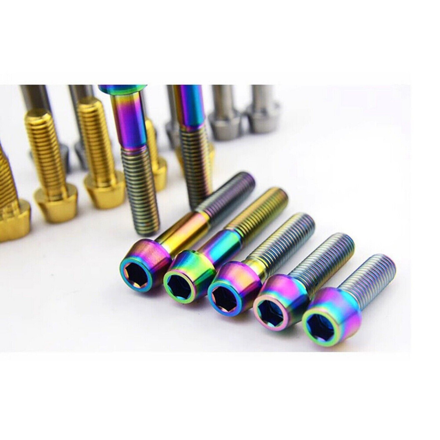 M8 Titanium Ti Taper Cone Socket Allen Bolt 15 20 25 30 35 40 50 x 1.25mm thread