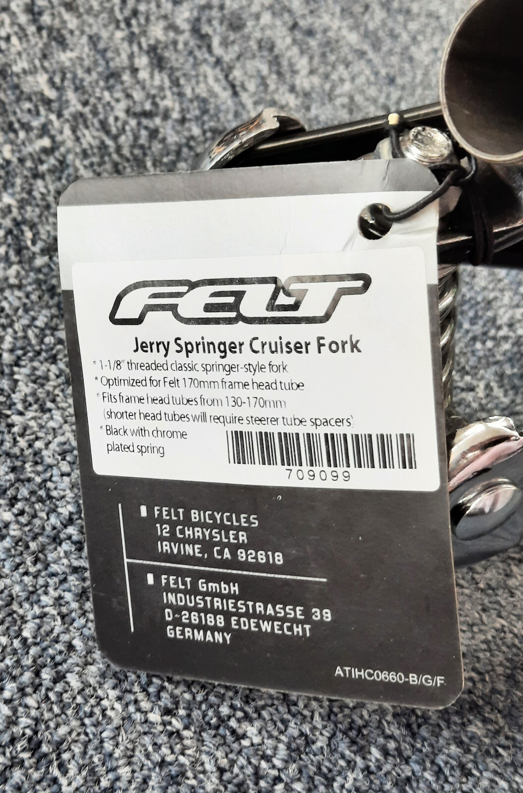 New Felt Bicycles Jerry Springer Cruiser Fork 26 inch 1 1/8 inch Steer Rare