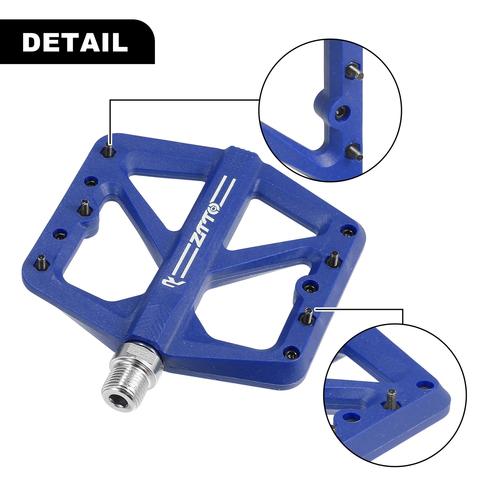 1 Pair Nylon MTB Bike Rear Foot Peg Pedal Blue Fit 9/16 Inch Axle BMX MTB Bike