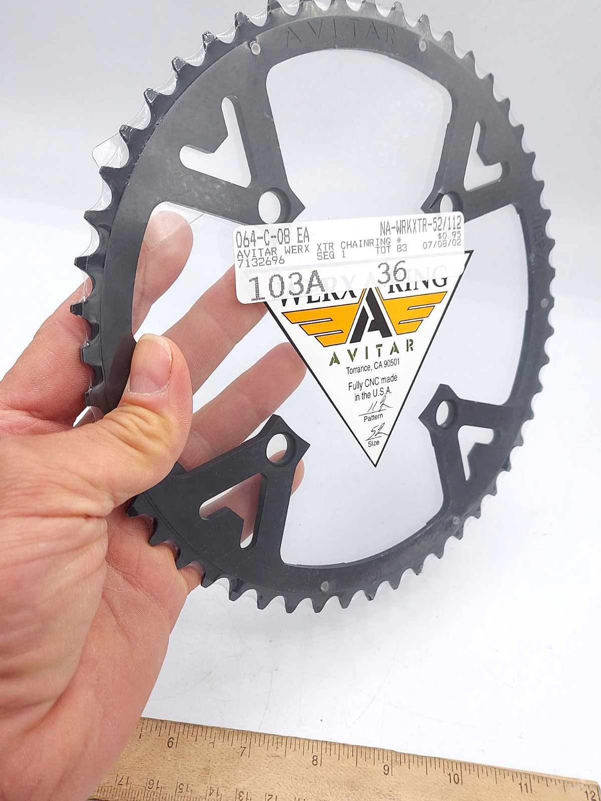 Avitar Werx Chainring 52-Tooth 4-Bolt 52/112 USA CNC Made 103A 52/112 NOS