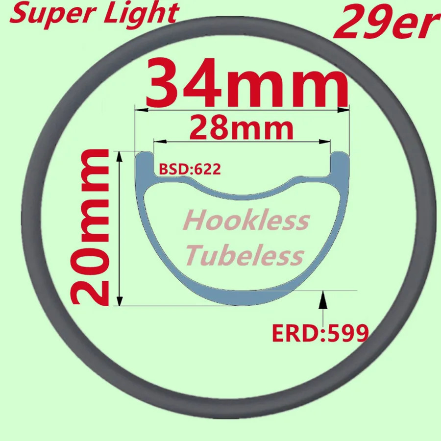 MTB Carbon Rim 28 Holes 29er/27.5er Bike Rim 20 25 30MM Depth XC Bicycle Rims