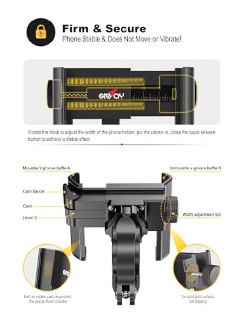 Bike Phone Mount Universal Motorcycle Handlebar Phone Holder 【1S Quick