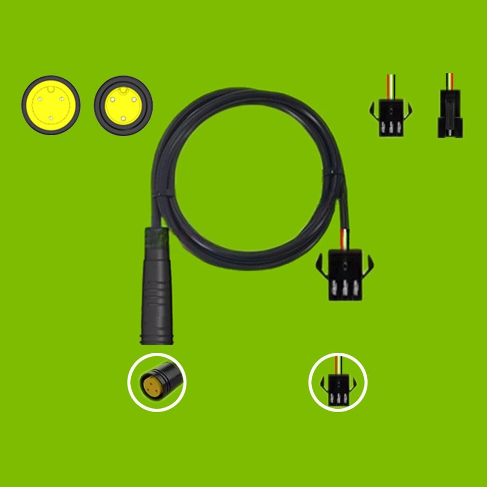 Ebike Cable Waterproof 3 Pin Extension Line Male to Female 830mm Length