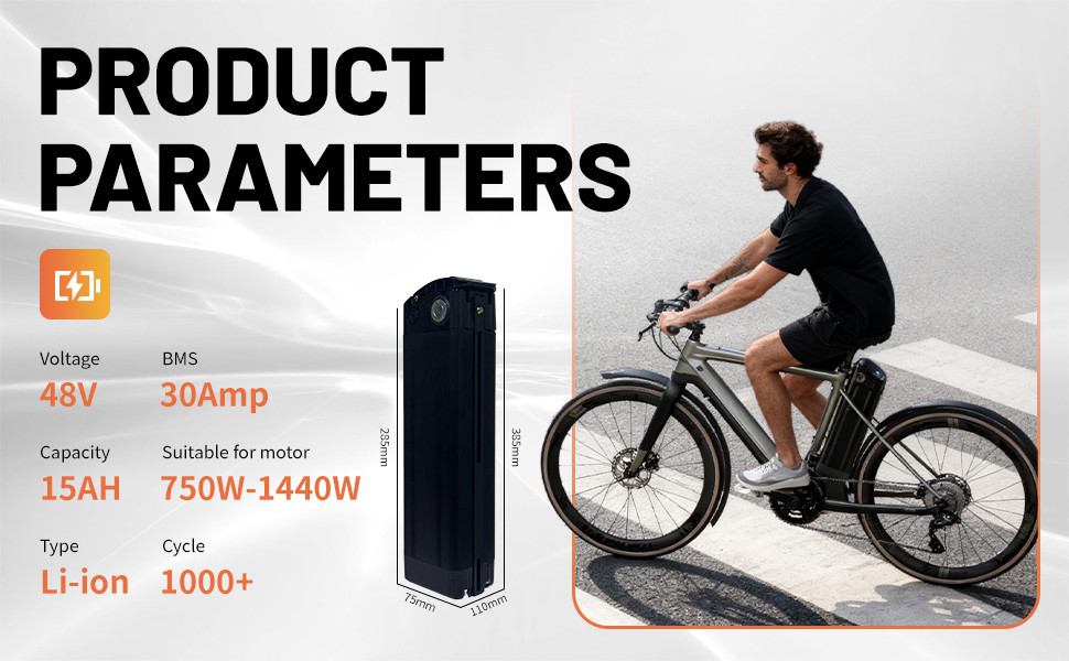 Ebike Battery 48V 15Ah lithium-ion battery for 750W-1440W e-bikes