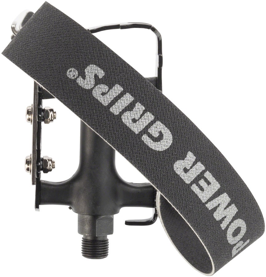 Power Grips Sport Pedal Kit 9/16″ Chromoly Axle Metal Cage Plastic Body Black XL
