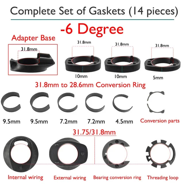 Carbon Bicycle Stem Riser 60-120mm 6/17 Degree 31.8mm Diameter Computer Stand