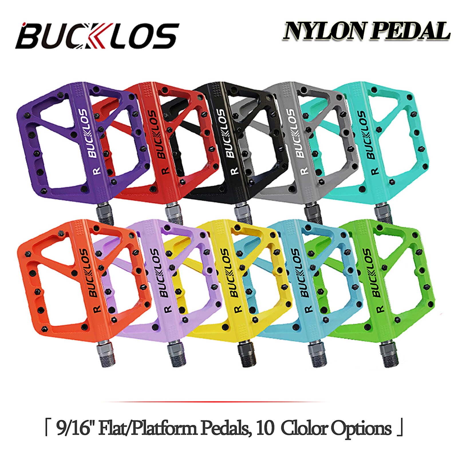 9/16″ Flat/Platform Pedals Bearing Widen MTB DH BMX Bike For Shimano/Rockbros US