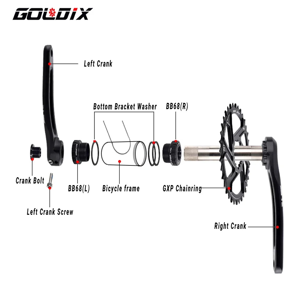 MTB Crankset 170/175mm 30T-38T Direct Mount 0mm Offset Bike Crank Alloy