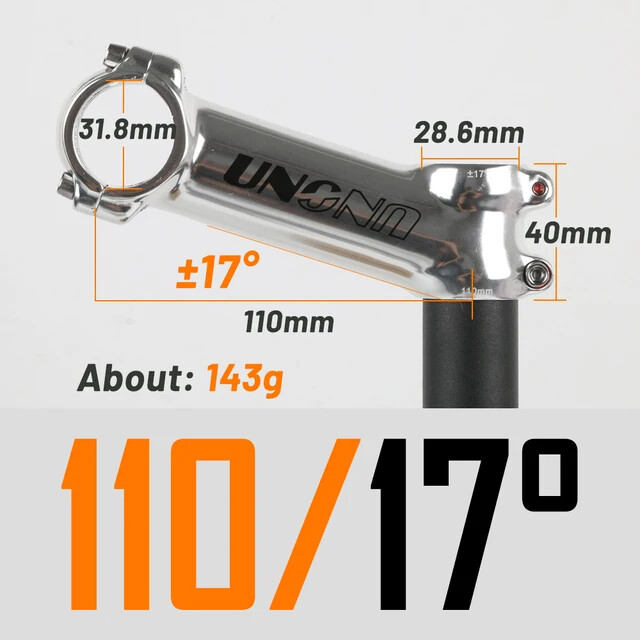 Ultra Light Bicycle Stem 7 / 17 / 35 Degree 60-130mm MTB Road Bike Handle Riser