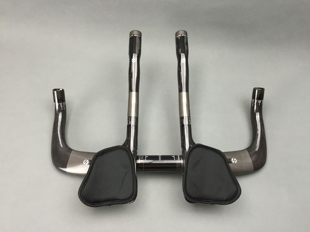 TOSEEK Carbon Fiber Handlebar TT Bar Set Bullhorn Bar Aerobar 31.8*400/420/440mm