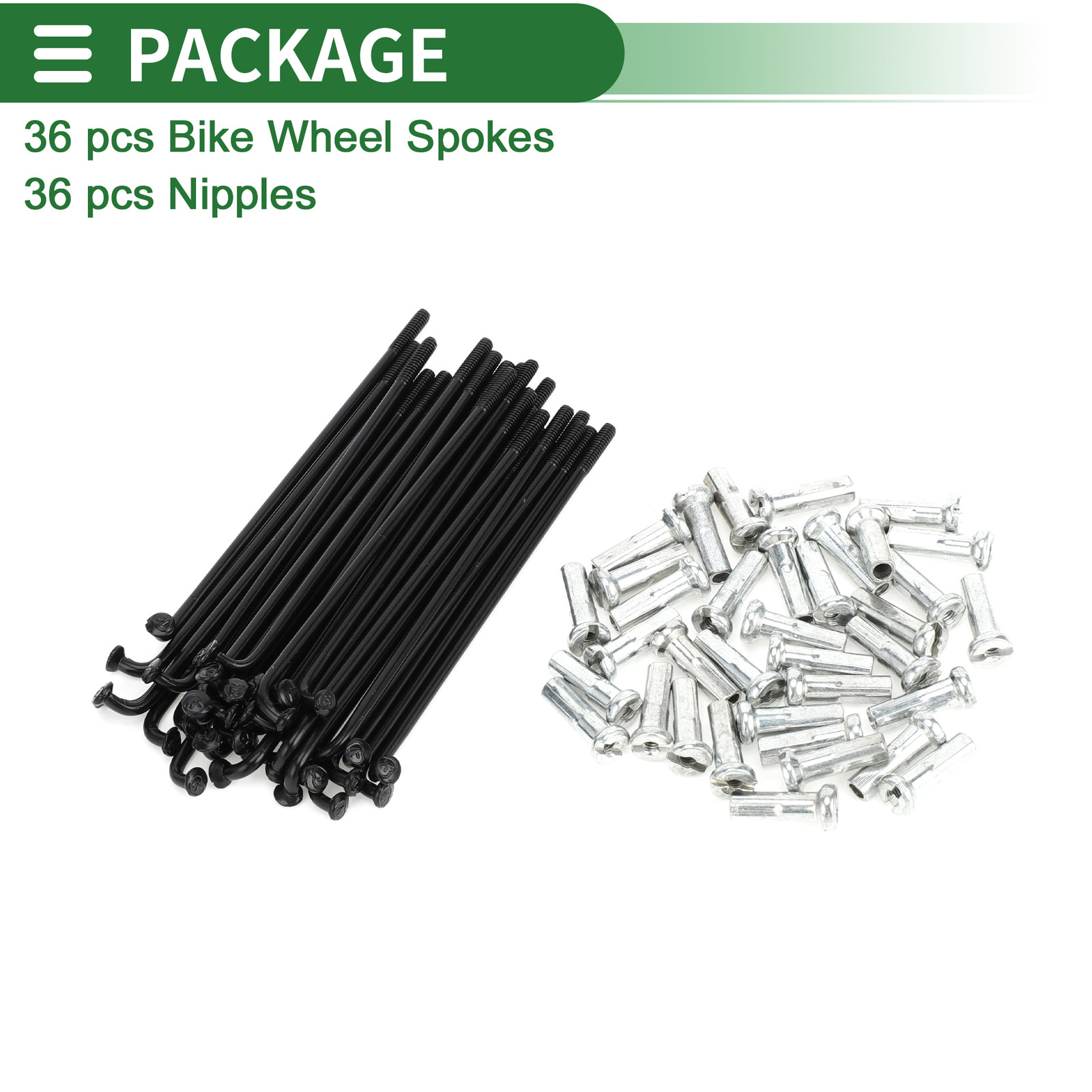 Universal 14G 76mm Length Bicycle Spokes Nipple Carbon Steel Black Pack of 1