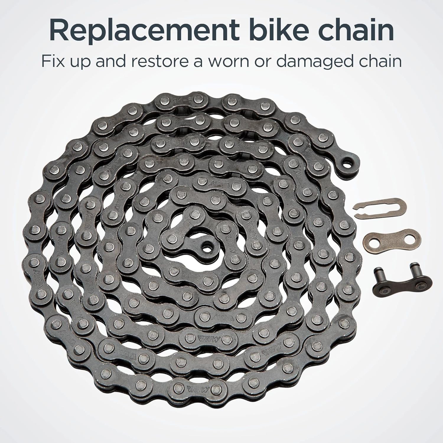 Chain, Steel Replacement Chain, 112 Links, Fits Derailleur & Non-Derailleur B…