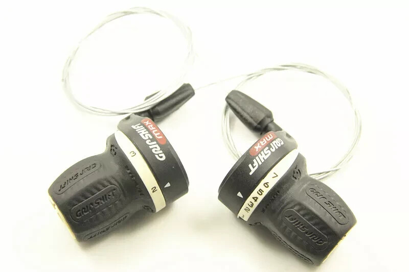 SRAM MRX Shimano Grip Shift Max Gripshift Black 3 x 7 Twist Shifter Set