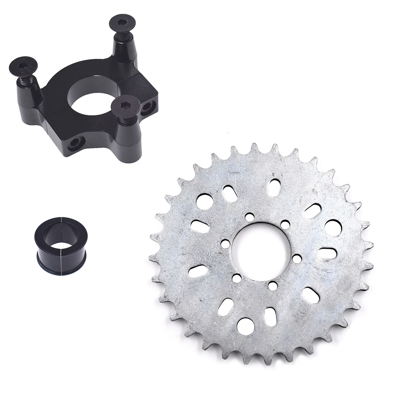 Black 1″ / 1.5″ CNC Adapter 32T Sprocket Fits 80cc 2 Stroke Motorized Bicycle