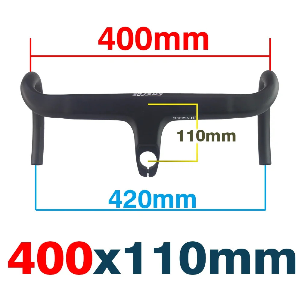 Syncros Road Bike Aero Bar Carbon Internal Cable Integrated Drop Bar with Spacer