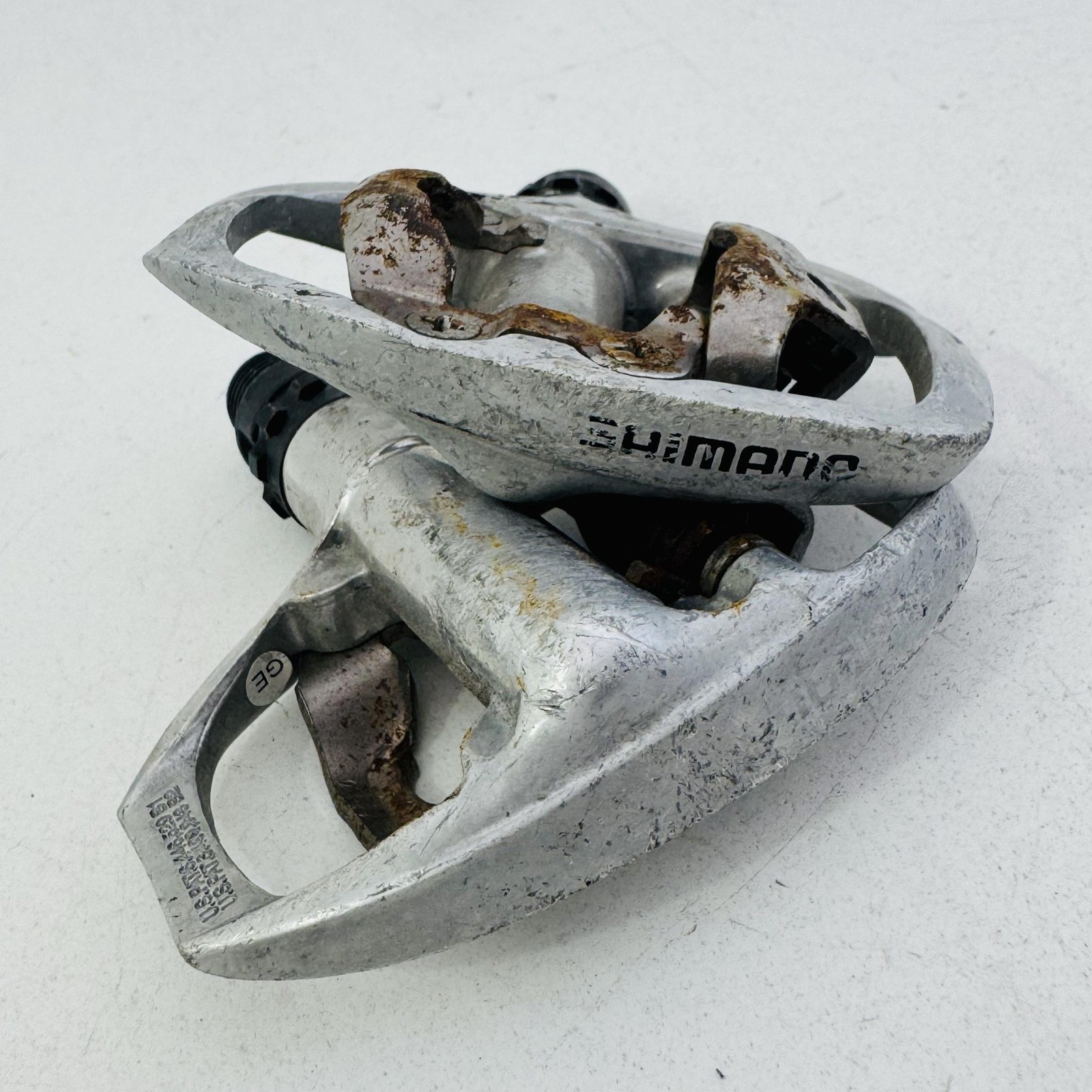 Vintage Shimano PD-A520 SPD Clipless Bike Pedals 9/16 In Silver Road Touring A53
