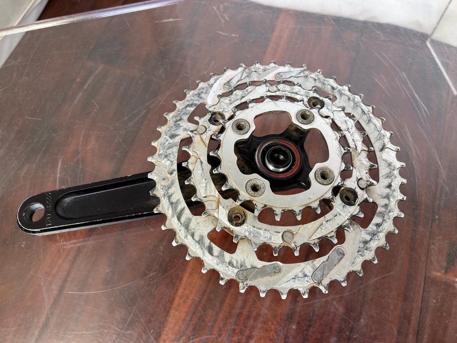 Race Face Deus XC Crankset – Vintage Retro MTB Triple Chainrings w/BB 170mm