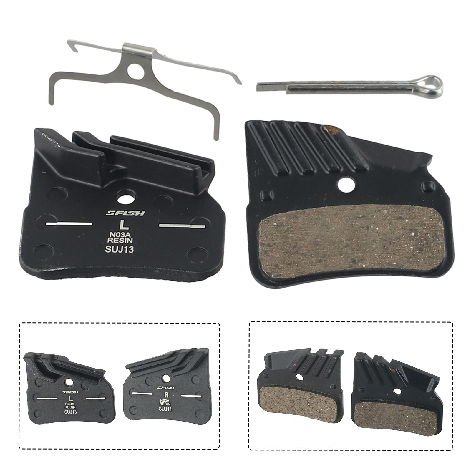 4-piston Friction Disc Brake Pad Aluminum Resin Silent Short Running-in Period