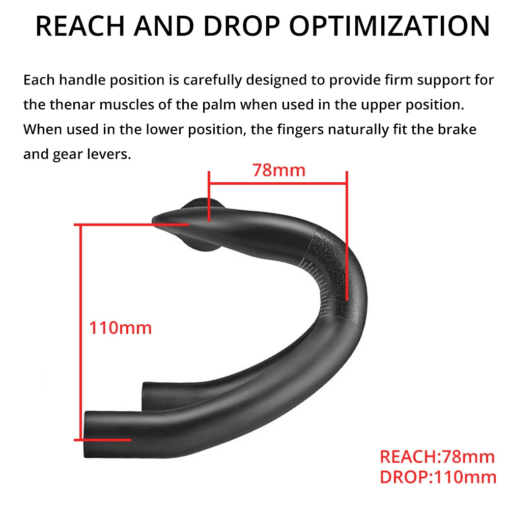 Carbon Aero Gravel Bike Handlebar Full Internal Cable 31.8mm Drop Bar