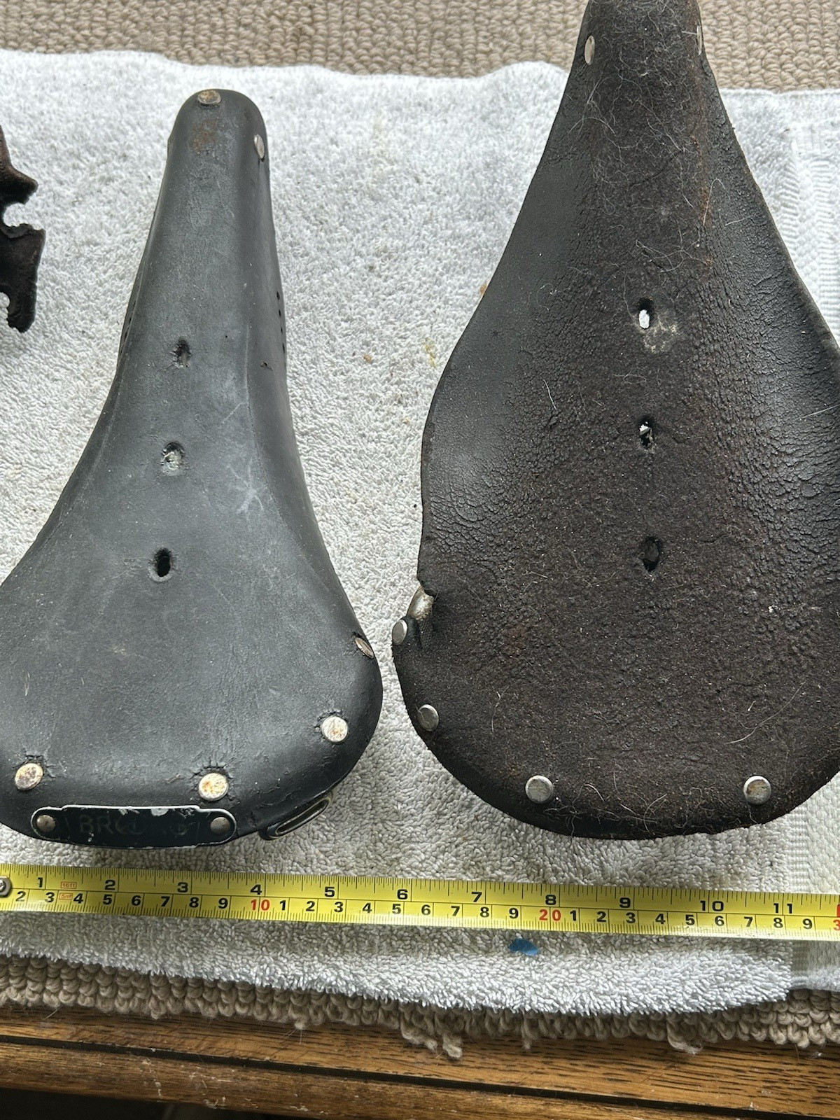 Vintage Brooks saddle parts for restoration-3 saddles and various parts