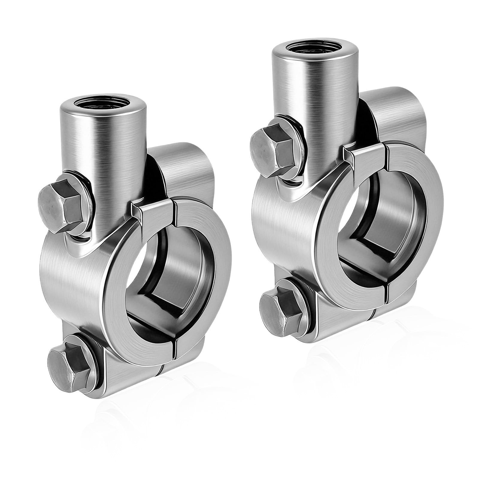 2PCS Aluminum Handlebar Mirror Mount Clamp for Motorcycle & Scooter
