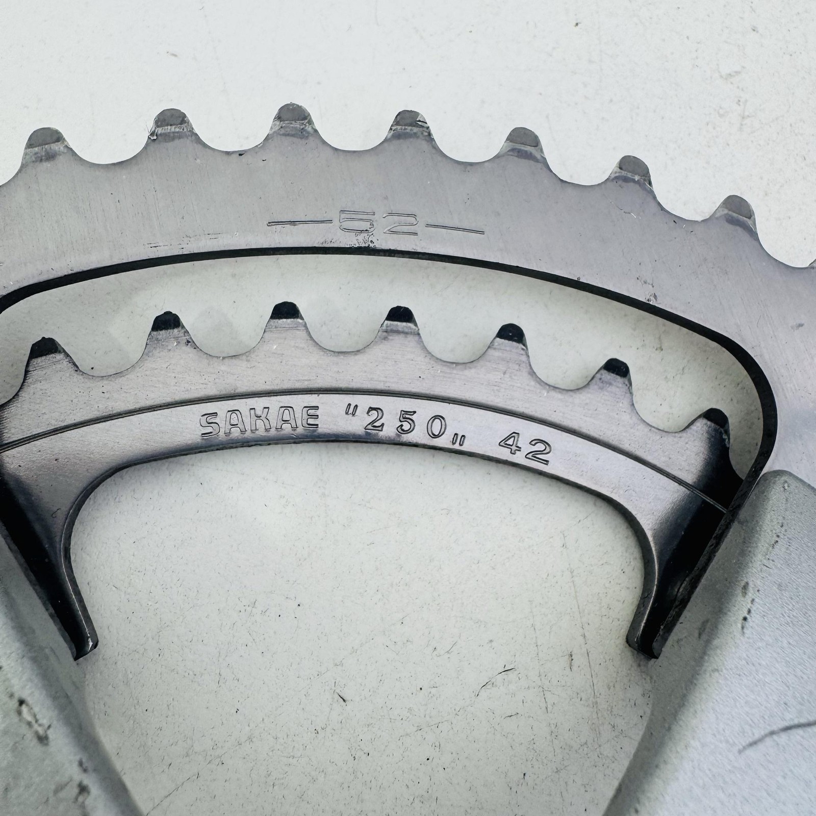 Vintage Sakae EDGE Double Crankset 170mm 52/42T Square Taper Road Bike Japan A83