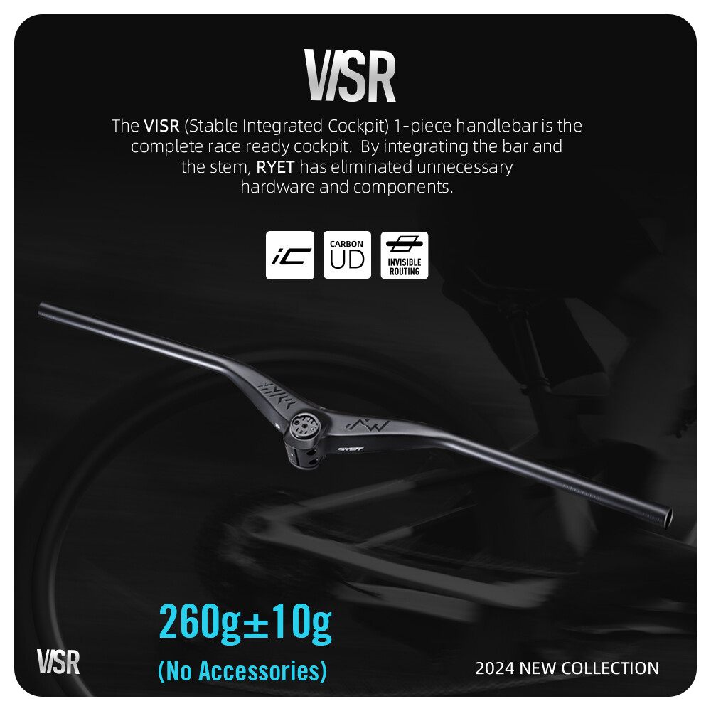 T1000 MTB XC Bicycle Carbon Full Inner Cable Integrated Handlebar 780mm -12°