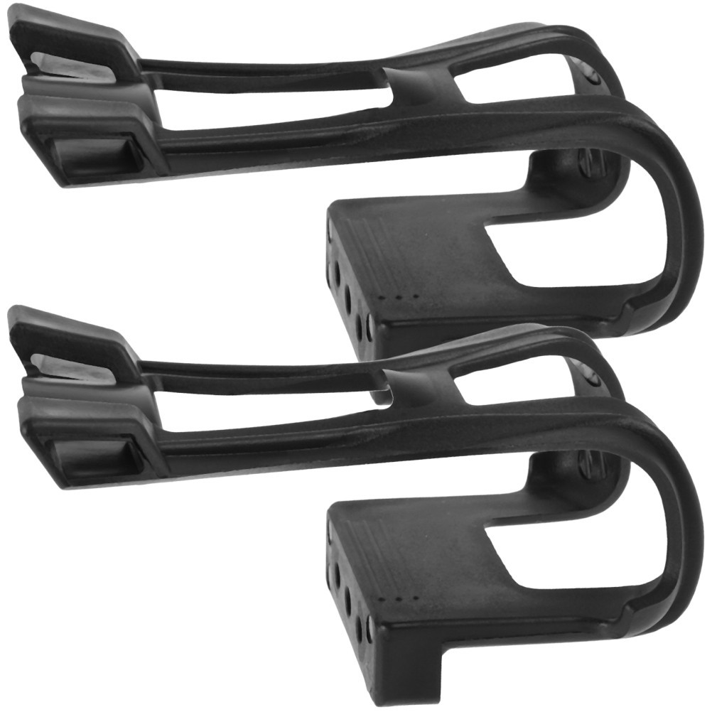 2Pcs Durable Reusable Pedal Toe Clips for Cycling Black Non Slip Plastic