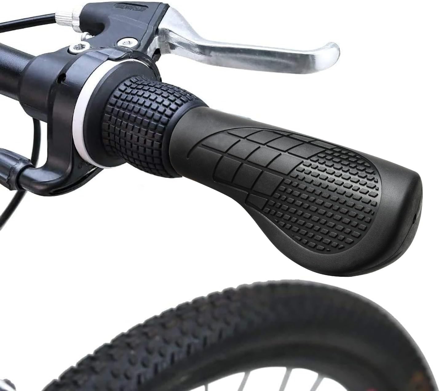 2PCS 90mm Bike Handlebar Grips Short Rubber Ergonomic Two-Color