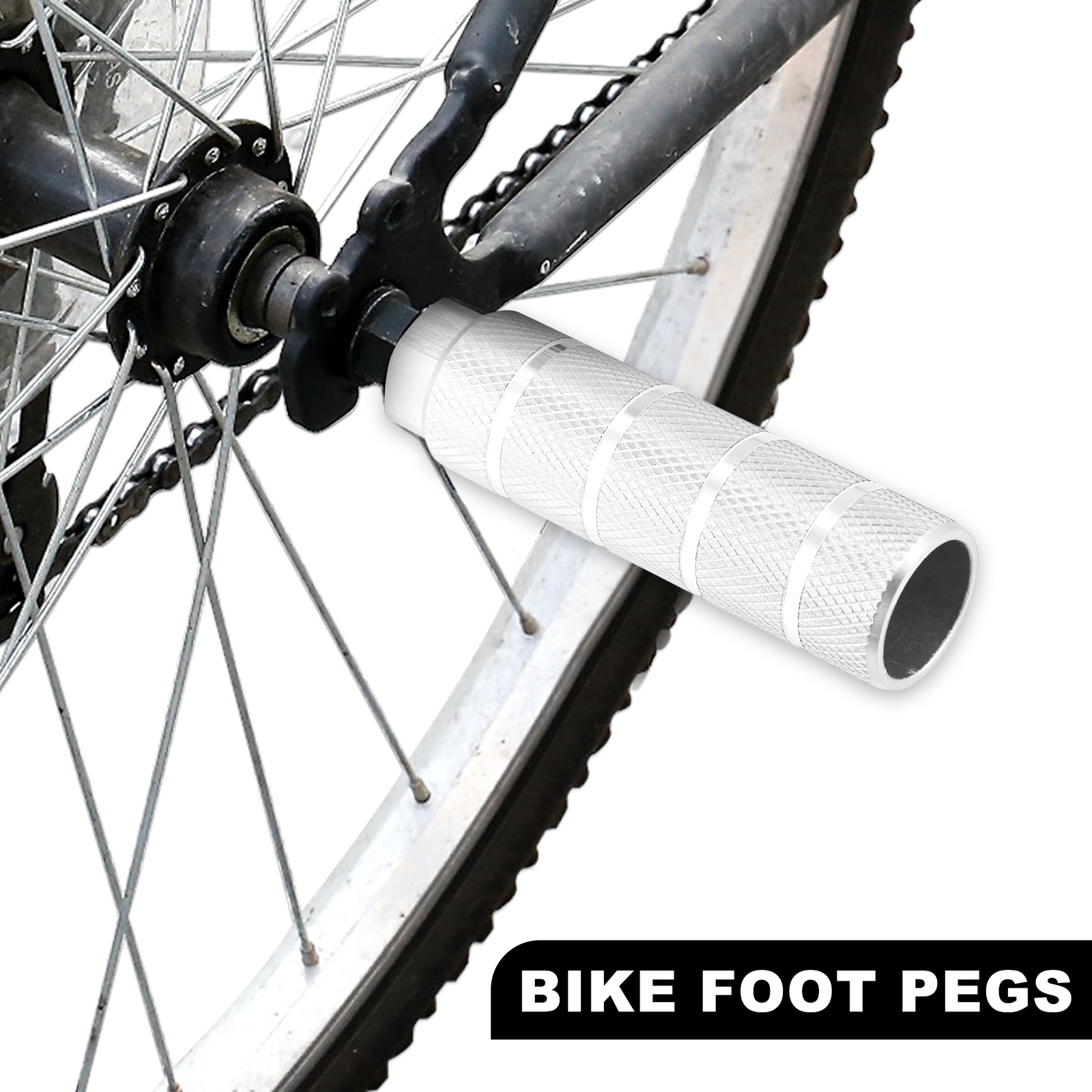 Universal Piece of 4 Rear Foot Pegs Footrest for BMX MTB Bike Fit 3/8 Inch Axles