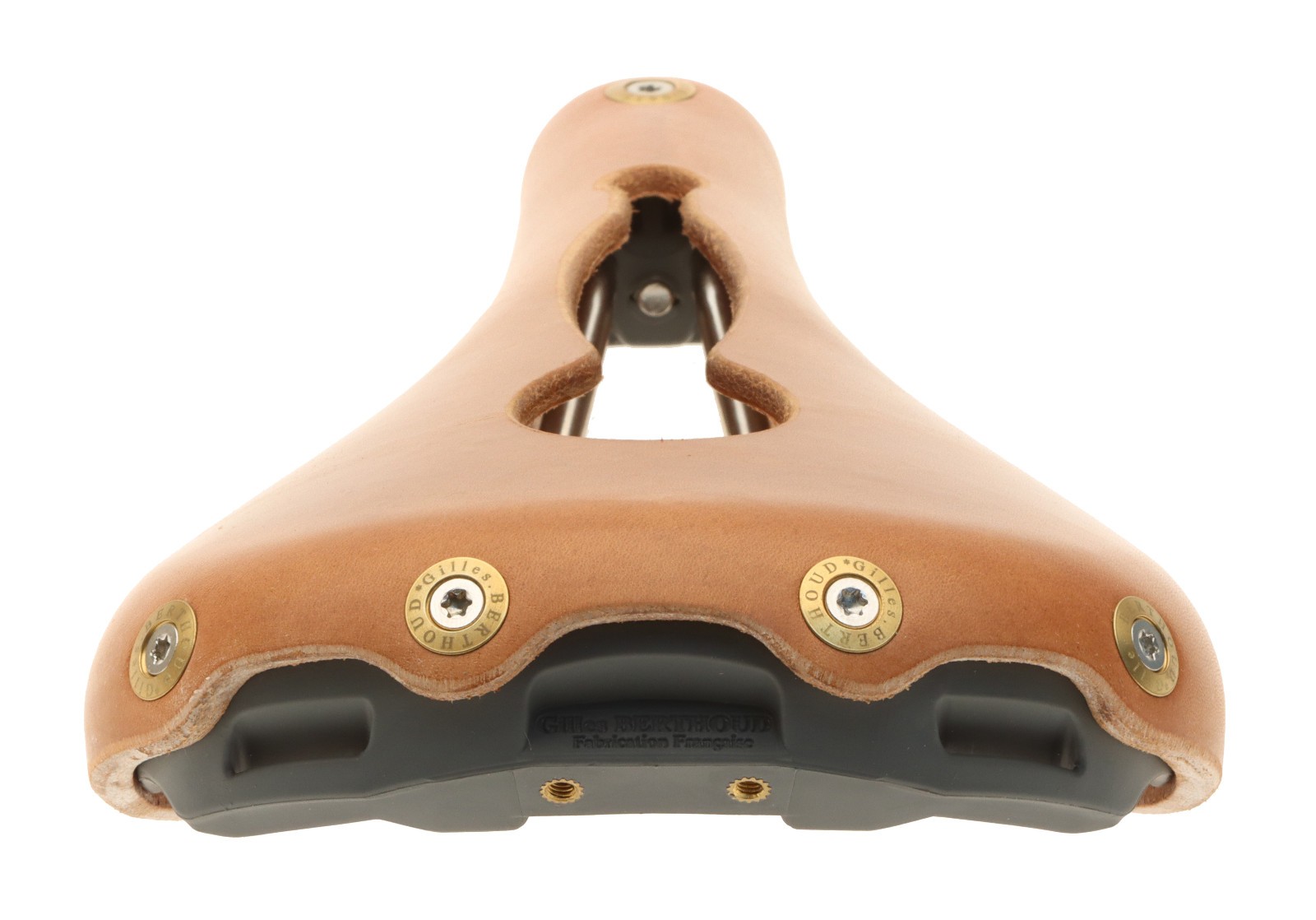 Gilles Berthoud Marie Blanque Open Saddle Steel Rails Leather Natural NEW NOS